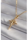 ® 316L Çelik Gold Renk Zirkon Taşlı Kutup Yıldızı Model Kadın Kolye