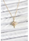 ® 316L Çelik Gold Renk Zirkon Taşlı Kutup Yıldızı Model Kadın Kolye