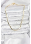 ® 316L Çelik Zincir Gold Renk Ezme Zincir Model  45 cm Kadın Kolye