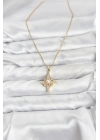® 316L Çelik Zincir Gold Renk Kutup Yıldızı Model Zirkon Taşlı Kadın Kolye
