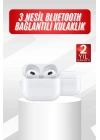 ® 3.Nesil İOS Android Uyumlu Bluetooth 5.0 Beyaz Çağrı Cevaplama