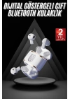 ® 4 Adet Çift Kulaklık Dijital Göstergeli Yüksek Ses Kaliteli Bluetooth Kulaklık