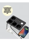 ® 4 Prizli 3 USB Portlu Anahtarlı Akım Korumalı Priz