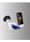 ® 4’lü Apple Kablosuz Şarj Standı iPhone Watch ve AirPods Çoklu Şarjlı