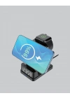 ® 4’ü 1 Arada Kablosuz Şarj İstasyonu – LED Saat Ekranlı, Apple Uyumlu, Akıllı Güvenlik Koruması