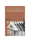 ® 5li Lüks Beyaz Elbise Ceket Askısı - Ergonomik & Kaymaz Plastik Askı Seti -  Ahşap Görünümlü
