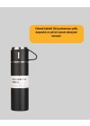 ® 500 ml Isı Korumalı Çelik Termos ve Bardak Seti | Silikon Tabanlı, Şık ve Pratik