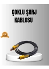 ® 65W 4’ü 1 Arada Örgülü Hızlı Şarj Kablosu USB-C USB-A Çoklu Şarj Dayanıklı
