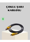 65W Çoklu Şarj Kablosu 4’ü 1 Arada Örgülü Hızlı Veri Aktarım USB-C USB-A