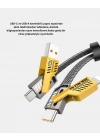 65W Çoklu Şarj Kablosu 4’ü 1 Arada Örgülü Hızlı Veri Aktarım USB-C USB-A