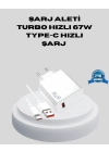 ® 67W Type-C Turbo Şarj Cihazı – Aşırı Akım ve Isı Koruması, Seyahat Uyumlu