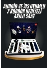 ® 7 Kordonlu Akıllı Saat Siyah Kasa Dokunmatik Ekran Uyku ve Sağlık Takibi
