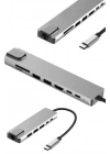 ® 8 Portlu Macbook Çevirici Type C Hub  SD TF USB Çoğaltıcı Ethernet