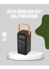 ® 80000 mAh Solar Powerbank Göstergeli Fenerli Hızlı Şarj Taşınabilir Şarj Cihazı
