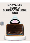 ® Ahşap Nostaljik Radyo Bluetooth USB SD Kart Destekli
