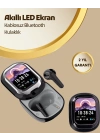 ® Akıllı Ekranlı Bluetooth 5.4 Kablosuz Kulaklık – Dokunmatik ve Şarj Kutulu
