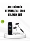 ® Akıllı Spor Bilekliği ve Gürültü Önleyici Bluetooth Kulaklık Seti