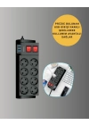 ® Akım Korumalı 8’li Priz 3 USB’li Uzatma Kablosu Isıya Dayanıklı 2 Metre