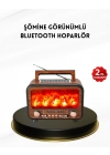 ® Alev Işığı Efektli Solar Bluetooth Hoparlör Radyo Destekli Taşınabilir Model