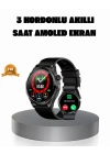 ® AMOLED Ekranlı Smartwatch – 3 Kordonlu, Kalp Atış & Uyku Takipli Akıllı Saat