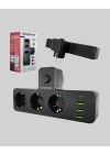 ® Anahtarlı Çoklu Priz 3 USB 1 Type-C Hızlı Şarj Destekli