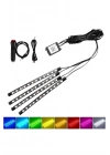 ® Araç İçi Ayak Altı Led 12 Led Işık Sese Müziğe Duyarlı RGB Işıklı Aydınlatma Seti