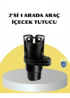 ® Araç İkili Bardak Tutucu Ayarlanabilir Genişlik 360° Döner Sistem