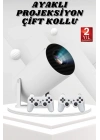 ® Ayaklı Oyun Projeksiyonu Çift Kollu Taşınabilir Sinema Projektörü