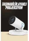 Ayaklı Projeksiyon Taşınabilir Mini Projektör Sinema Projektörü Android