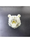 ® Beyaz Renk 3D Ayı Başı Duvar Dekoru