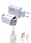 ® Beyaz Ultra Plus Hızlı Şarj Seti Şarj Adaptörü ve Kablosu 67W