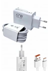 ® Beyaz Ultra Plus Hızlı Şarj Seti Şarj Adaptörü ve Kablosu 67W
