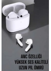 ® Beyaz Yeni Nesil Pro Bluetooth Kulaklık Yüksek Ses Kaliteli ANC Özelliği