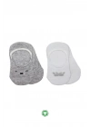 ®   2Li Babet Cute Face Penye Çorap 30103 Gri Beyaz