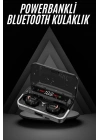 ® Bluetooth Kulaklık Dijital Şarj Göstergeli Powerbankli Bass Özellikli Kablosuz Kulakiçi 5.1 Mikrofonlu