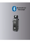 Bluetooth 5.2 Kablolu Makaralı Kulaklık | Dijital Ekran ve Titreşimli Bildirim