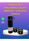 ® Çelik Termos Bardak Seti | 500 ml Kapasite, Kaymaz Taban, Hediye Kutulu