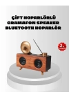 ® Çift Hoparlörlü Retro Bluetooth Speaker 1800mAh Bataryalı AUX USB SD Kartlı
