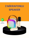 ® Çift Mikrofonlu Kompakt Karaoke Hoparlör – Uzun Pil Ömrü