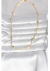 ® CM 14K Gold Renk Burgu Zincirli Damla Topçuk Model 45 cm Kadın Kolye
