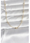 ® CM 14K Gold Renk Damla Topçuk Model Zincirli 60 cm Kadın Kolye