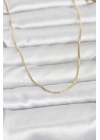 ® CM 14K Gold Renk İnce Kare Zincirli Model 60 cm Kadın Kolye