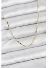 ® CM 14K Gold Renk İnce Kesim Çubuk Model Zincir Kadın Kolye