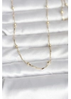 ® CM 14K Gold Renk Kesme Çubuk Zincir Topçuklu Model 60 cm Kadın Kolye