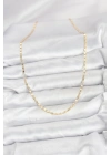 ® CM 14K Gold Renk Lazer İnce Zincirli Kadın Kolye