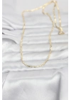 ® CM 14K Gold Renk Lazerli Yassı Model Zincirli 60 cm Kadın Kolye