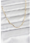 CM 14K Gold Renk Yassı Zincir Model 60 cm Kadın Kolye