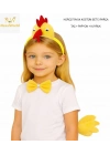 Çocuk Horoz Tavuk Kostüm Seti 3 Parça (Taç + Papyon + Kuyruk)