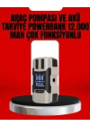 ® Dijital Ekranlı Araç Pompası Akü Takviye Powerbank 12.000 mAh