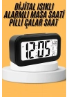® Dijital Masa Saati Takvim Çalar Saat Alarmlı Işıklı Led Ekran Pilli